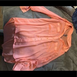Coral Button Up